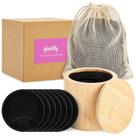 Redondos de algodão reutilizáveis Glamlily com suporte de bambu, pacote com 18 Redondos de algodão reutilizáveis Glamlily com suporte de bambu, pacote com 18