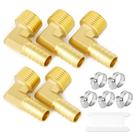 Redutor de farpa de mangueira, cotovelo de 90 graus, 1/2 NPT para mangueira de farpa de 5/8