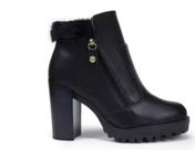 Ref. 5325.121 - Bota Moleca Coturno Plataforma Salto Alto Pelinho