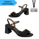 Ref. 6530.101 - Sandália Casual Salto Bloco Feminina Vizzano