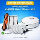 Refil Escova Filtro Robo Xiaomi Vacuum S20 X20 Plus Mop Kit Reposição Aspirador Robô Pano