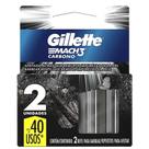 Refil Para Aparelho de Barbear Gillette Mach3 Carbono 2 Cargas Refil Para Aparelho de Barbear Gillette Mach3 Carbono 2 Cargas