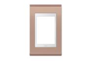 refinatto placa 4x2 3 posições concept branco/rose gold - weg