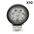 Refletor Farol Milha Led Redondo 9 Led Carro Caminhão Trator - Tiger Auto