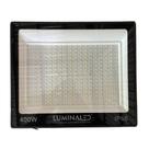 Refletor Holofote 400w Carcaça Preto Ip66 Alta Bivolt Slim Jardim Até 80% Economia de Energia Comercio