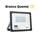 Refletor Holofote Led 30w Branco Quente Prova D'agua Bivolt Jardim