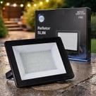 Refletor Holofote Slim Led 100w Ip66 Branco Frio 6500k Preto