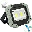 Refletor LED 30W Portátil Recarregável LED COB IP65 Cinza + Chaveiro CBRN18031