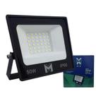 Refletor LED 50W Slim Premium Maxxy LED Branco Frio 6500K, IP66, Bivolt, 3750lm, Alumínio com Vidro Temperado Para Áreas Externas, Jardins