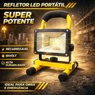 Refletor LED Emergência 100W Potênte Recarregável Portátil