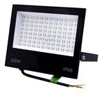 Refletor Led Holofote 200w Ip66 Bivolt Branco Frio Carcaça Preto