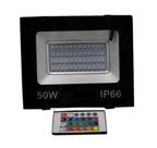 Refletor LED Holofote 50w SMD Prova D'Água Rgb Colorido c/ Controle IP66 Refletor LED Holofote 50w SMD Prova D'Água Rgb Colorido c/ Controle IP66