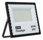 Refletor LED Mini Slim Bivolt 200W Holofote Potente IP67 À Prova D'água Iluminação Externa Jardim