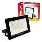 Refletor Led Pro Preto 30W Bivolt Branco Quente