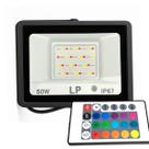 Refletor LED RGB 50W Bivolt IP67 com Controle Iluminação Colorida para Áreas Internas e Externas