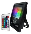 Refletor Led Rgb Cores 10W Bivolt Ip66 Com Controle Remoto