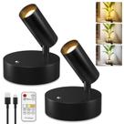 Refletor LED sem fio Kimjo, temporizador regulável recarregável, pacote com 2