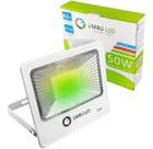 Refletor Led Smd Branco 50W Bivolt Ip66 Luz Verde