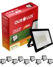 Refletor Projetor Preto De Led 50w 3000k Bivolt Ourolux Cor da Luz Branco-quente 3000K
