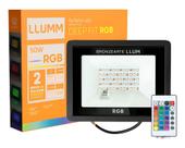 Refletor Rgb 50W Deep Led Fit IP66 Com Controle Remoto Llumm Bronzearte