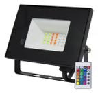 Refletor Slim Led 30w Rgb Colorido Ip66 Com Controle Remoto