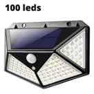 Refletor Solar 100 Leds C/ Placa Solar Sensor de Presença Prova de Água Parede Jardim Quintal Corredor Escritório Fachada Externo Fotovotáico