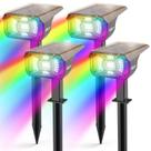 Refletores solares externos LEREKAM Color Changing RGBW, pacote com 4