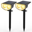 Refletores solares Kyosho 38 LEDs IP67 impermeáveis brancos quentes Refletores solares Kyosho 38 LEDs IP67 impermeáveis brancos quentes