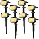 Refletores solares LANSOW, pacote com 8, 76 LEDs, 3 modos, IP65 Refletores solares LANSOW, pacote com 8, 76 LEDs, 3 modos, IP65