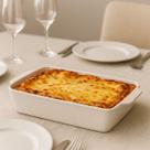 Refratário Cerâmica Branco Matte 29x17x7cm Para Forno