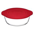 Refratário redondo com tampa plástica 840ml frezzer geladeira