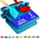 Refrigerador de descanso de colher de silicone para cozinha azul claro (pacote com 2)