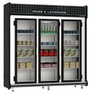 Refrigerador/Expositor Auto Serviço 2,00m 3 Portas 1333L Frios e Laticínios Cód 2153 Preto PoloFrio - Temperatura +3 a +7C e Iluminação LED