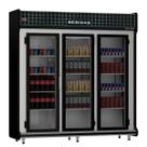 Refrigerador Expositor Auto Serviço 2m 3 Portas 1333L Bebidas 2153B Preto PoloFrio Temperatura 2 a 3C e Iluminação LED