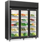 Refrigerador Vertical Auto Serviço Hortifruti 3 portas GEAS3P Preto Gelopar 220V