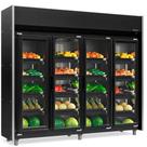 Refrigerador Vertical Auto Serviço Hortifruti 4 portas All Black GEAS4PLB Gelopar 220V