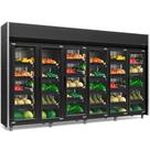 Refrigerador Vertical Auto Serviço Hortifruti 6 Portas All Black GEAS6PLB Gelopar 220v