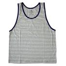 Regata Basic + Listrada Preto e Mescla Cinza