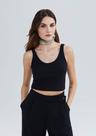 Regata Básica Feminina Cropped Em Ribana Canelada