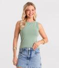 Regata Básica Feminina em Cotton Leve Rovitex Verde