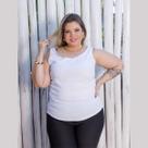 Regata Básica Plus Size em Tecido Duna Cores Lisas