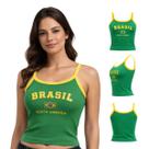 Regata Brasil Feminina Estampada Copa do Mundo Estilosa Alcinha