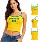 Regata Brasil Feminina Estampada Copa do Mundo Estilosa Alcinha