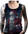 Regata Camiseta Tshirt Natal Festa Papai Noel Caveira Dark 1