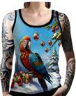 Regata Camiseta TShirt Natal Festas Arara Decoração Arvore