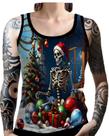 Regata Camiseta Tshirt Natal Festas Caveira de Natal HD 2