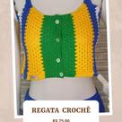 Regata Crochê Brasil Copa Qatar 2022 Blusa feminina Tamanho Único ( veste 38_42)