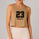 Regata Cropped Estampa 23 Brooklyn Feminina 100% Algodão Treino Musculação Fresquinha Leve Top