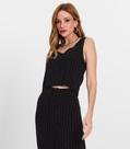 Regata Cropped Feminino Decote Quadrado Endless Preto Regata Cropped Feminino Decote Quadrado Endless Preto