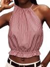 Regata Cropped Listrada IDEALSANXUN com Decote Halter em Algodão G